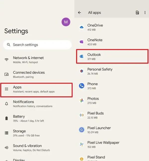 How to reset the Outlook app when not working on Android