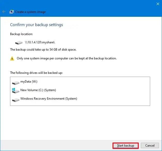 How to create system image backup on Windows 10