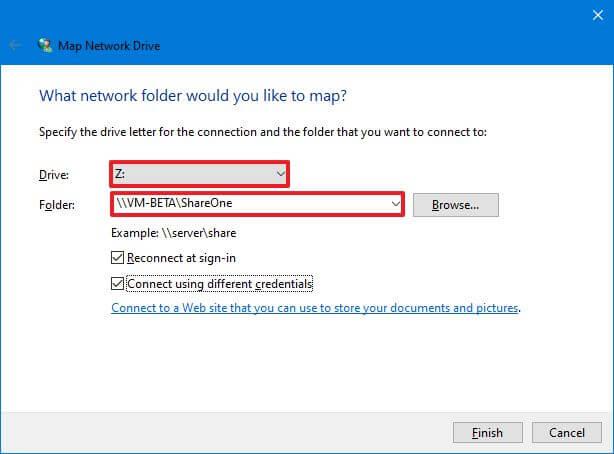 How to map network drive on Windows 10