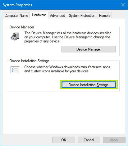 How to stop automatic driver installation on Windows 10