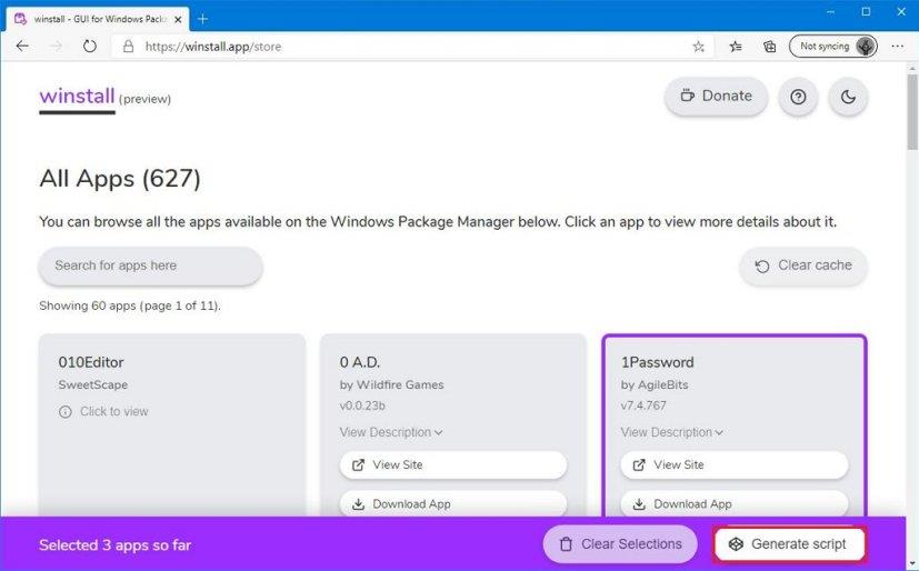 How to install multiple apps using winget with winstall on Windows 10