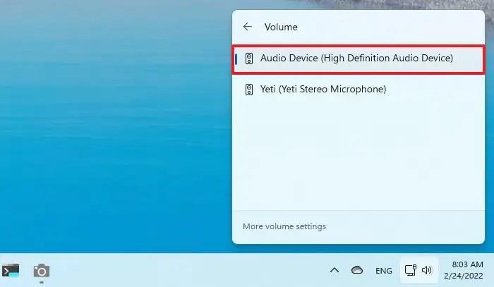 How to change speakers to output sound on Windows 11