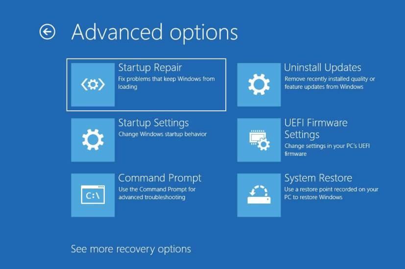 How to access Advanced startup options on Windows 10