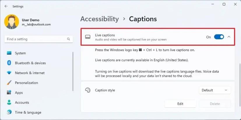 How to enable Live Captions on Windows 11