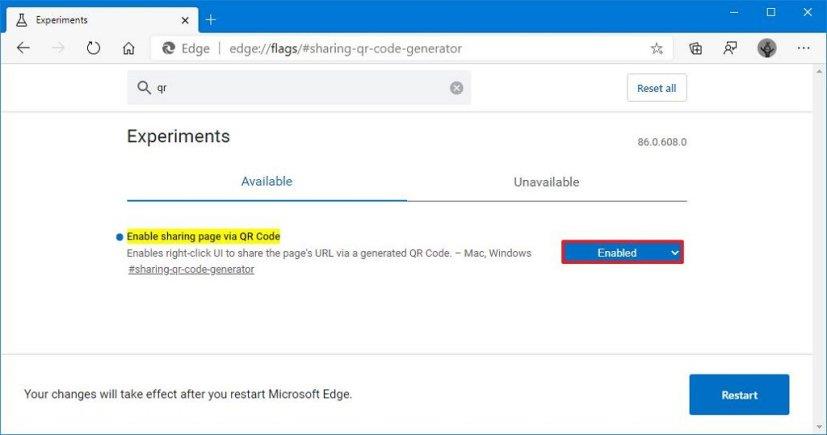 How to share pages using quick response code on Microsoft Edge