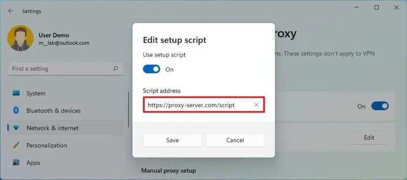 How to set up proxy server on Windows 11