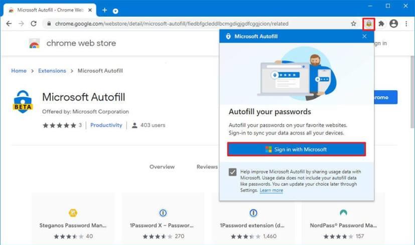 How to set up Microsoft Autofill password manager on Google Chrome