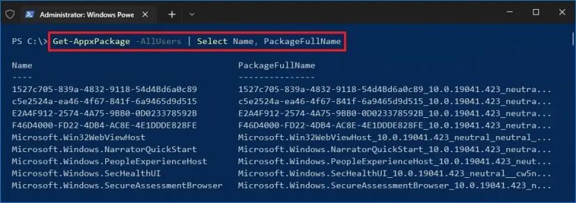 How to view installed apps with PowerShell on Windows 10