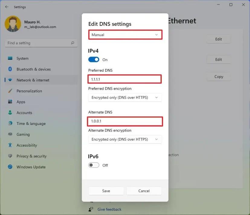 How to change DNS server address on Windows 11