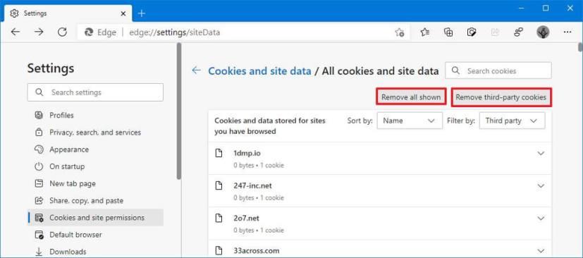 How to view and delete site cookies on Microsoft Edge