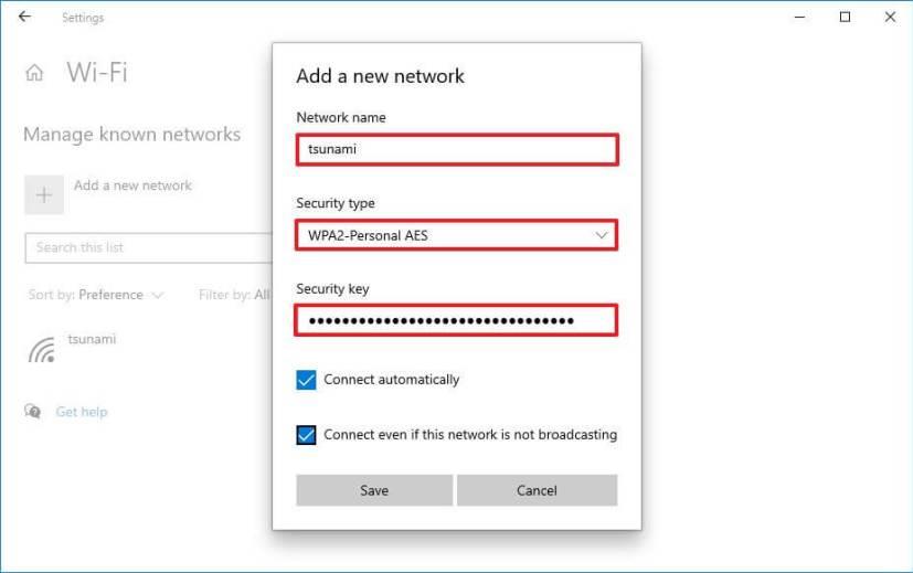 How to add new Wi-Fi network profile on Windows 10