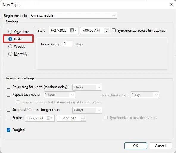 How to schedule automatic restore points on Windows 11