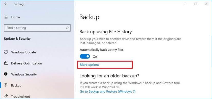 How to use File History to backup files on Windows 10
