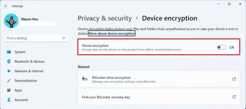 How to enable BitLocker device encryption on Windows 11 Home