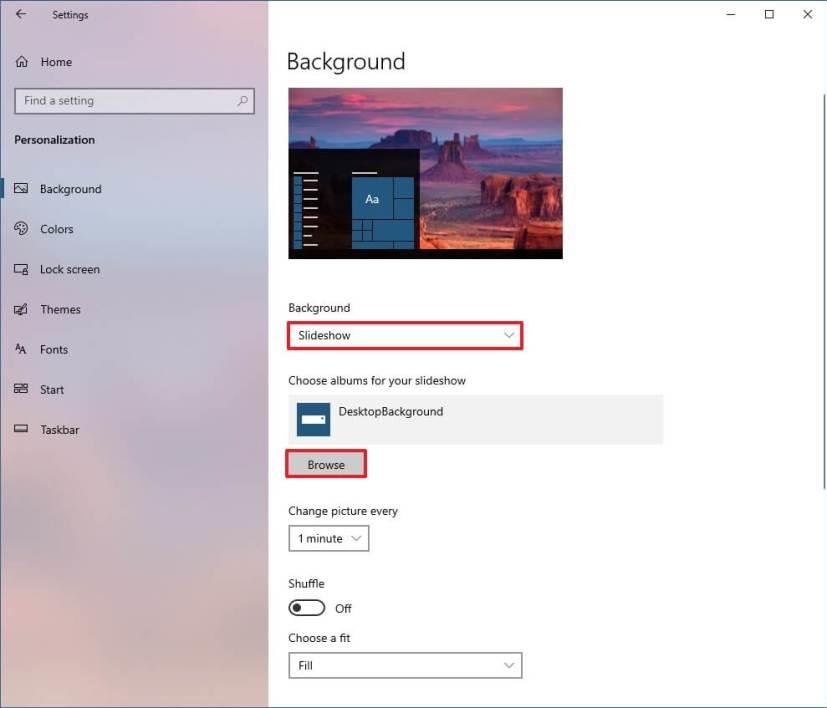 How to change background image on Windows 10