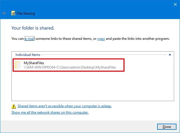 How to set up network file sharing on Windows 10