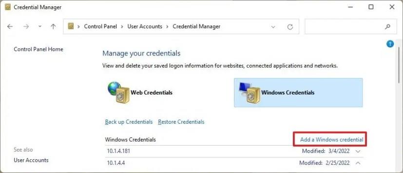 How to use Credential Manager on Windows 11