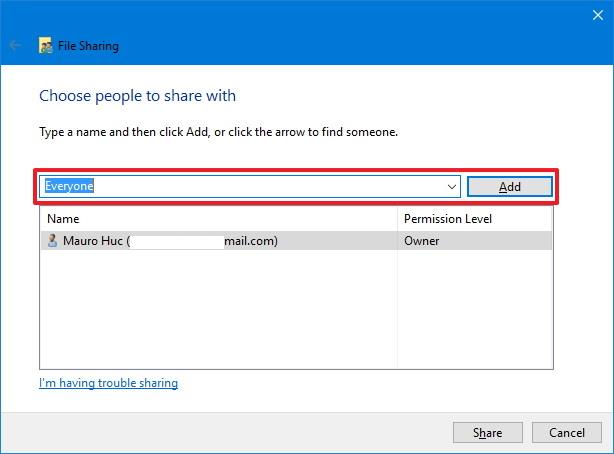 How to set up network file sharing on Windows 10