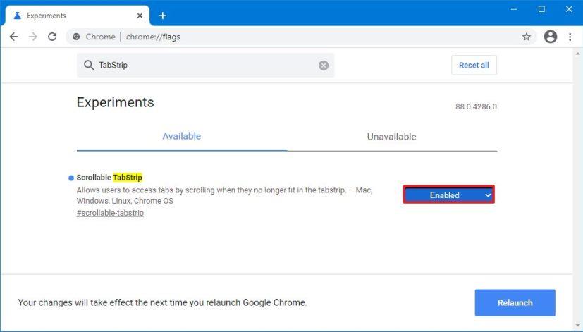 How to enable scrollable tabs in Chrome
