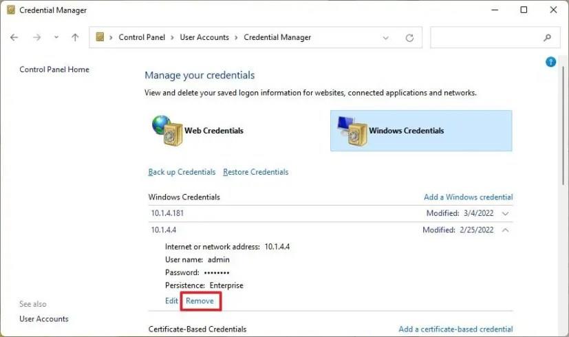 How to use Credential Manager on Windows 11