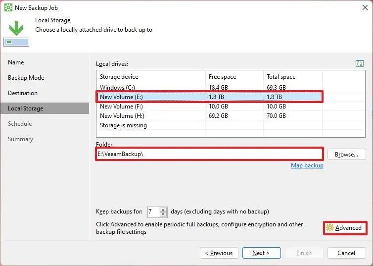 How to create full backup with Veeam on Windows 11