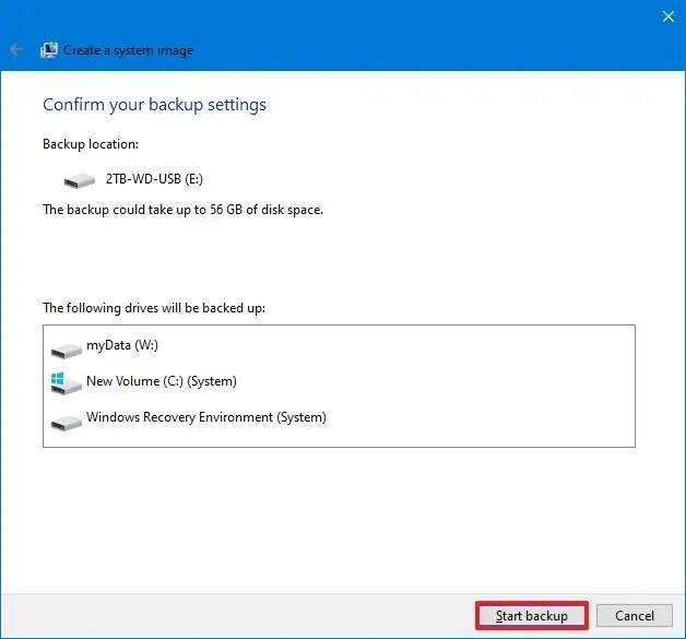 How to create system image backup on Windows 10