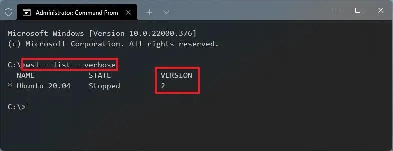 How to check WSL version on Windows 11
