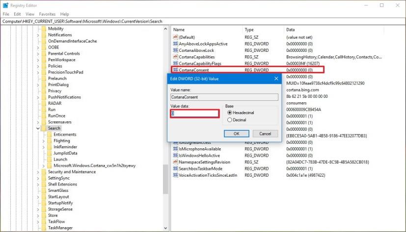 How to disable web search on Windows 10 version 1803