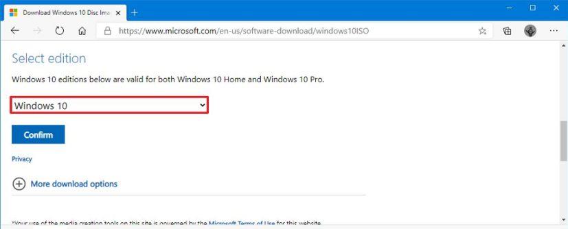 Windows 10 20H2 ISO file direct download without Media Creation Tool