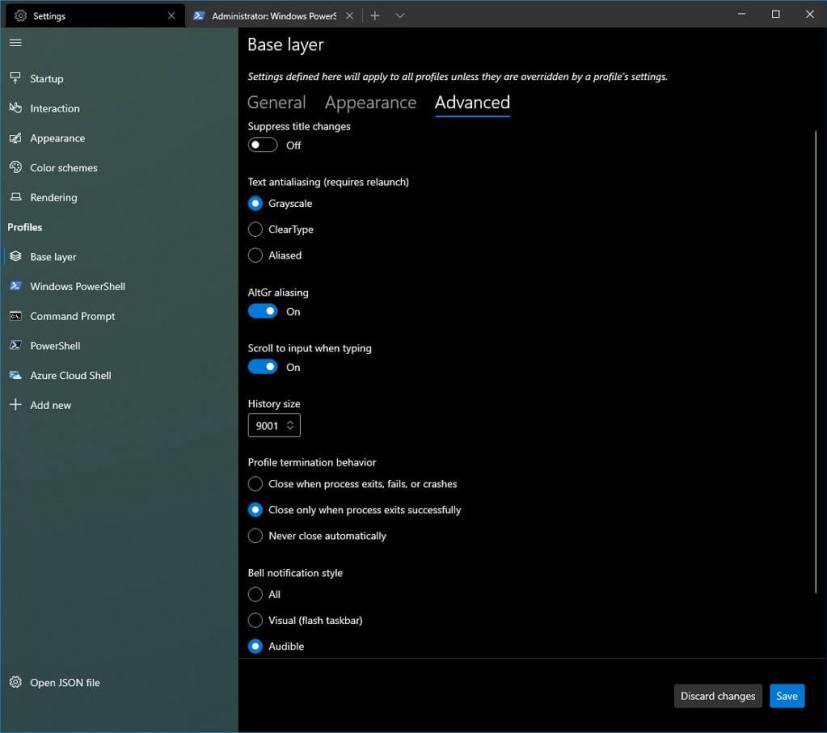 WINDOWS TERMINAL NEW SETTINGS UI CLOSER LOOK