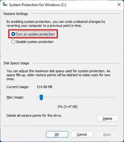 How to create restore point on Windows 11