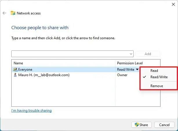 How to share files on Windows 11