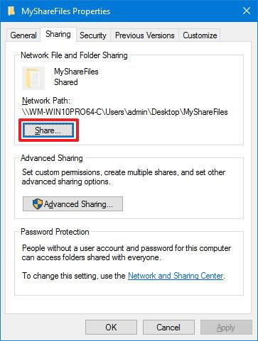 How to set up network file sharing on Windows 10