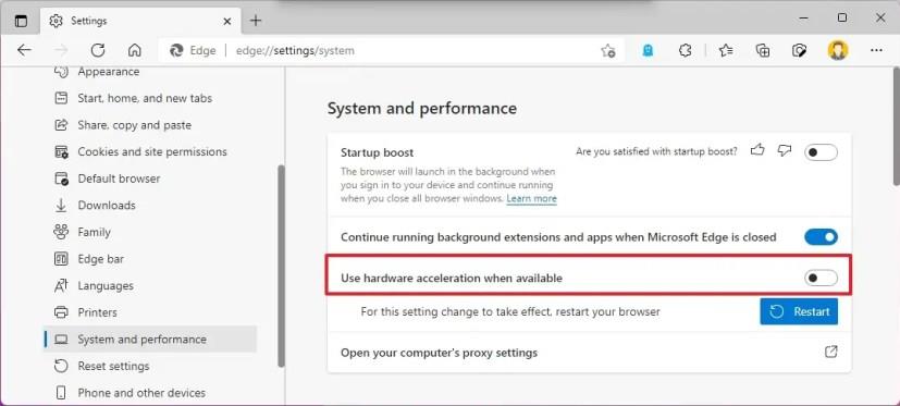 How to disable hardware acceleration on Microsoft Edge