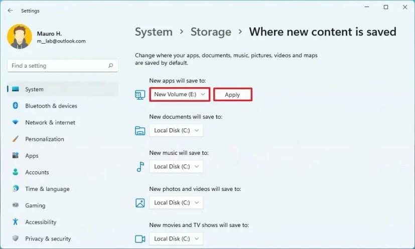 How to change default save locations on Windows 11