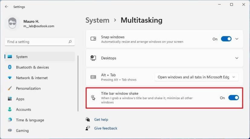 How to enable or disable Aero Shake on Windows 11