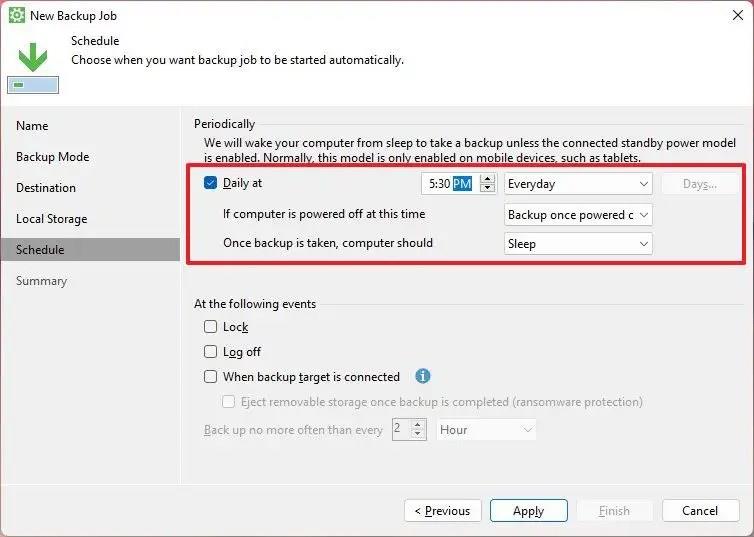 How to create full backup with Veeam on Windows 11