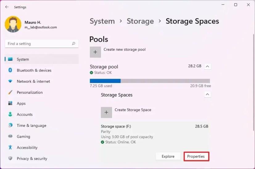 How to extend volume in Storage Spaces on Windows 11