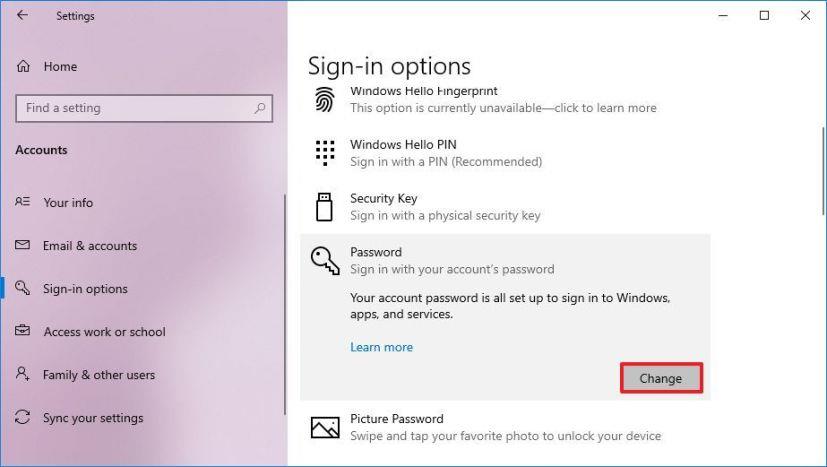 How to remove login password on Windows 10