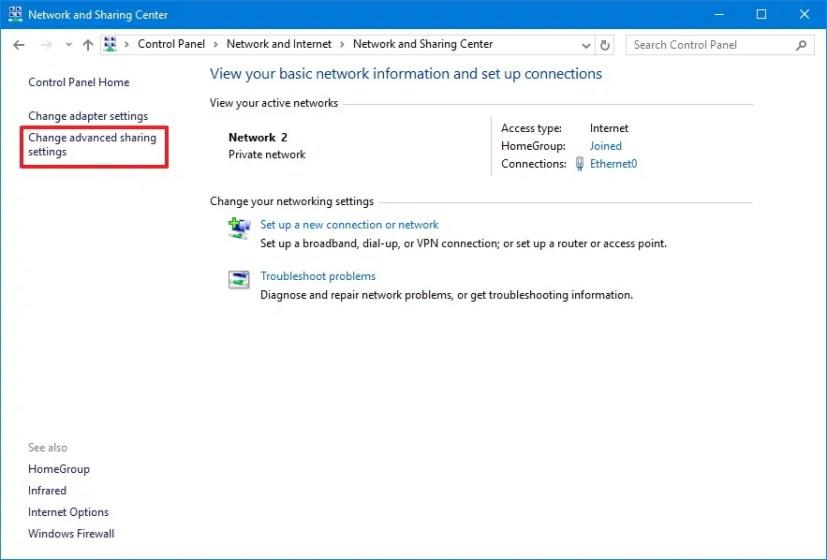 How to set up network file sharing on Windows 10