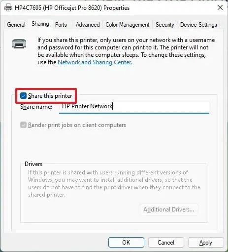 How to share printer in network on Windows 11