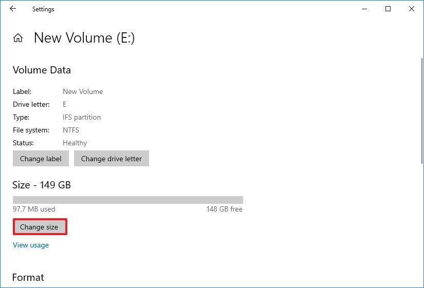 How to resize drive partition on Windows 10