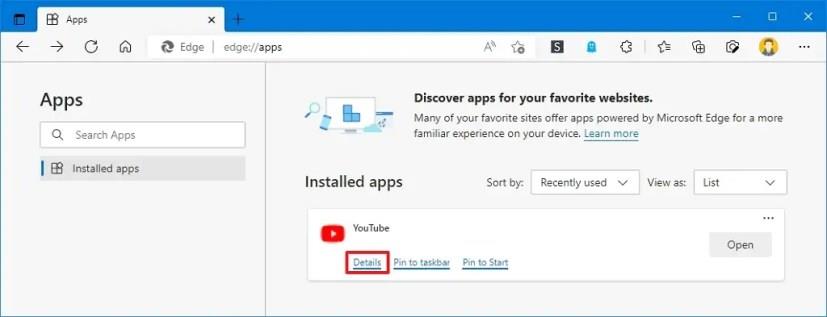 How to install YouTube web app on Windows 10