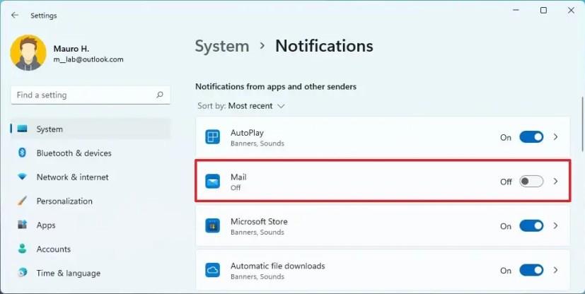 How to disable notifications on Windows 11