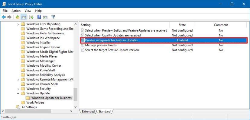 How to disable safeguard hold to install new versions of Windows 10