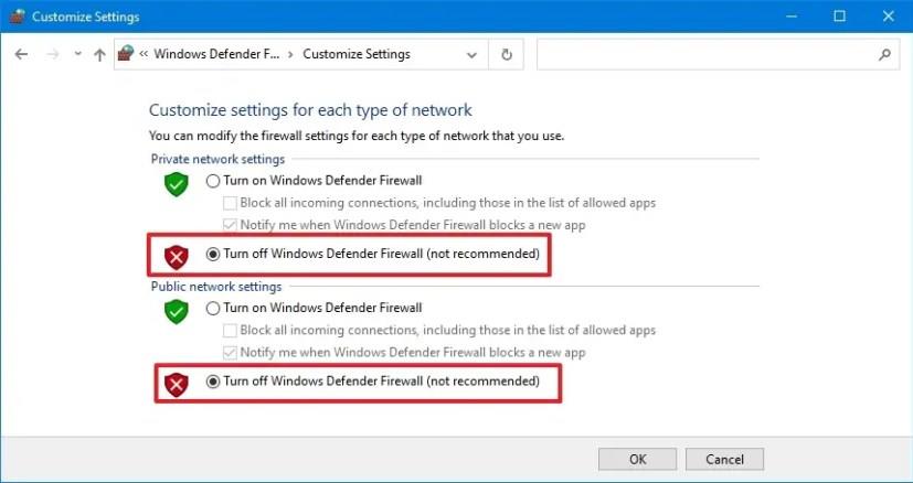 How to disable firewall on Windows 10