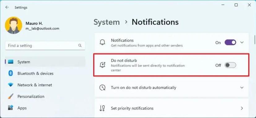 How to enable Do Not Disturb mode to stop notifications on Windows 11