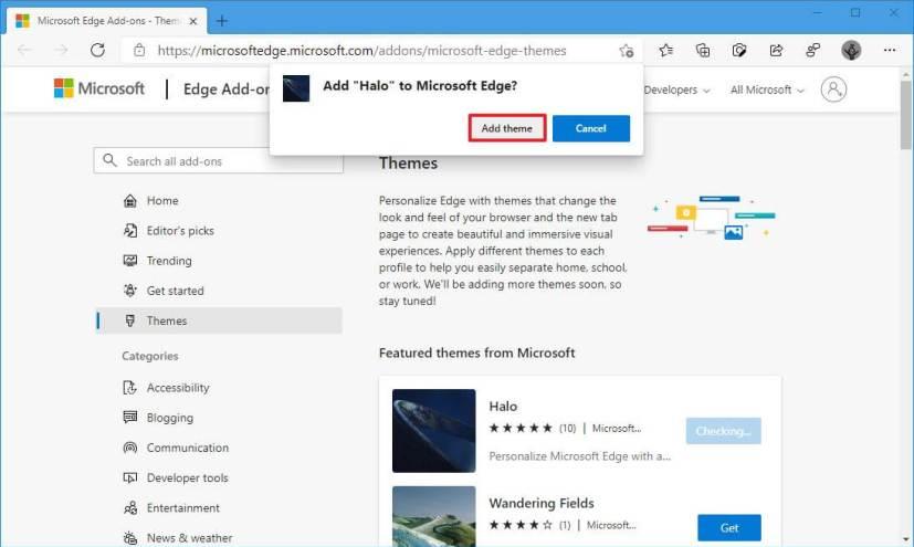 How to add themes to personalize Microsoft Edge