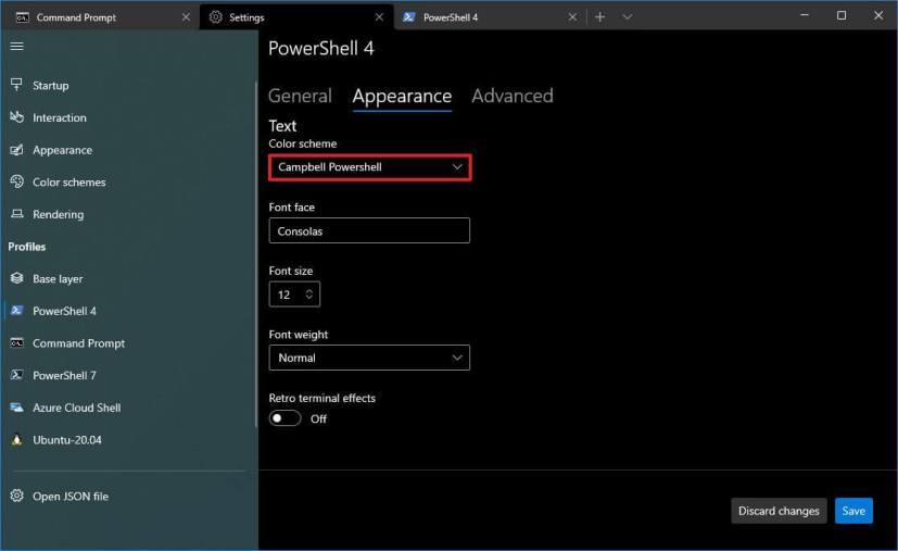 How to restore blue background in PowerShell on Windows Terminal