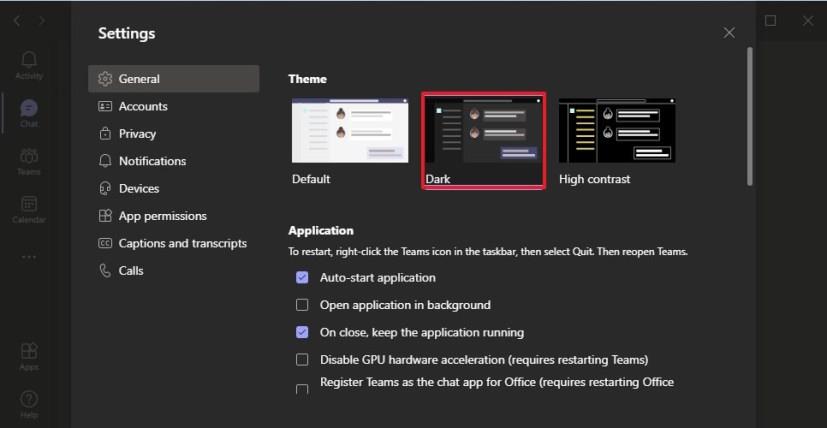 How to enable dark mode on Microsoft Teams